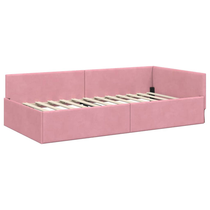 Cadru de pat colțar cu saltea Altele Manual 2 pcs Gri Catifea - WALTI WALTI