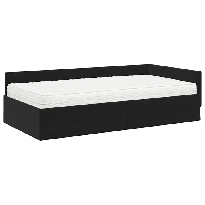 Cadru de pat colțar cu saltea Altele Manual 2 pcs Negru Catifea - WALTI WALTI