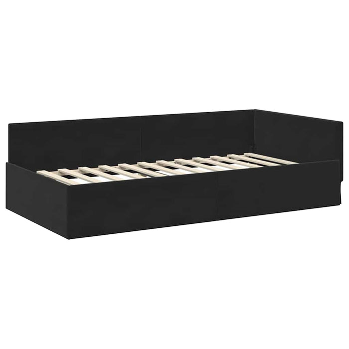 Cadru de pat colțar cu saltea Altele Manual 2 pcs Negru Catifea - WALTI WALTI