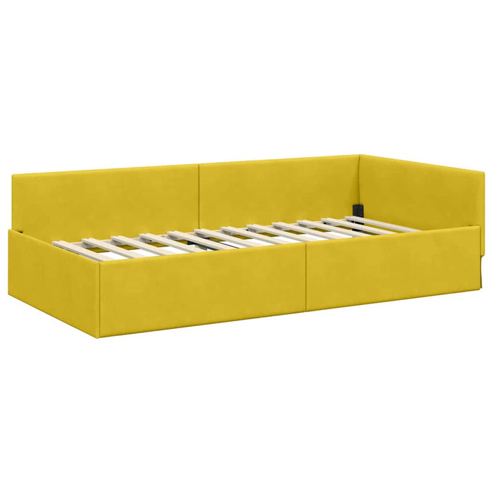 Cadru de pat colțar cu saltea Altele 2 pcs Galben Catifea - WALTI WALTI