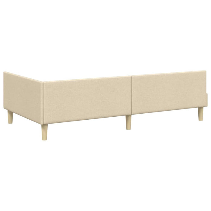 Cadru de pat colțar cu saltea cu saltea 2 pcs Crem țesătură - WALTI WALTI