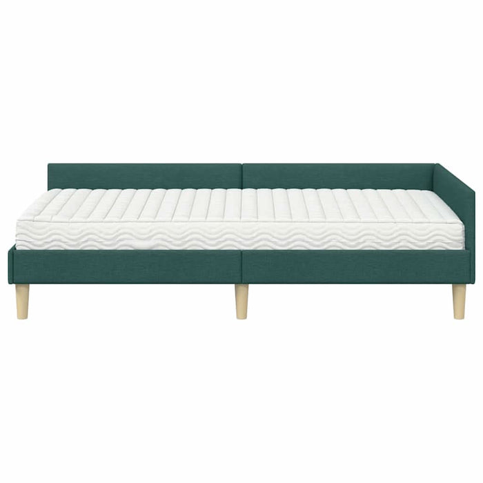 Cadru de pat colțar cu saltea cu saltea 2 pcs Verde țesătură - WALTI WALTI