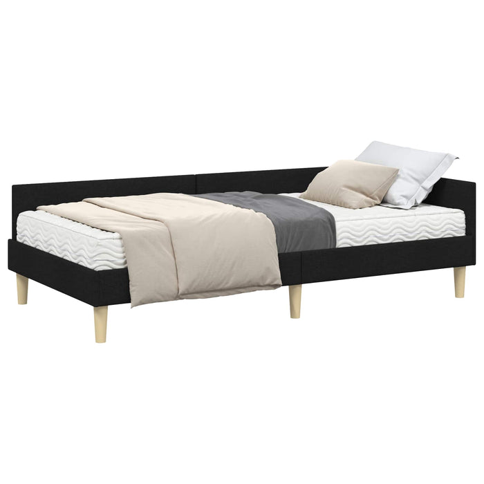 Cadru de pat colțar cu saltea cu saltea 2 pcs Verde țesătură - WALTI WALTI