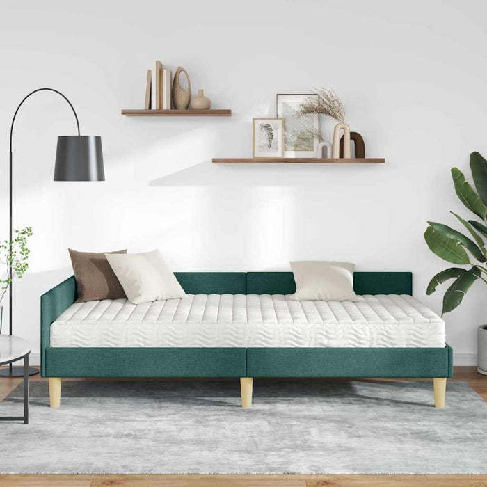 Cadru de pat colțar cu saltea cu saltea 2 pcs Verde țesătură - WALTI WALTI