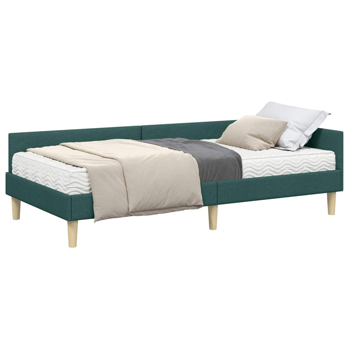 Cadru de pat colțar cu saltea cu saltea 2 pcs Verde țesătură - WALTI WALTI