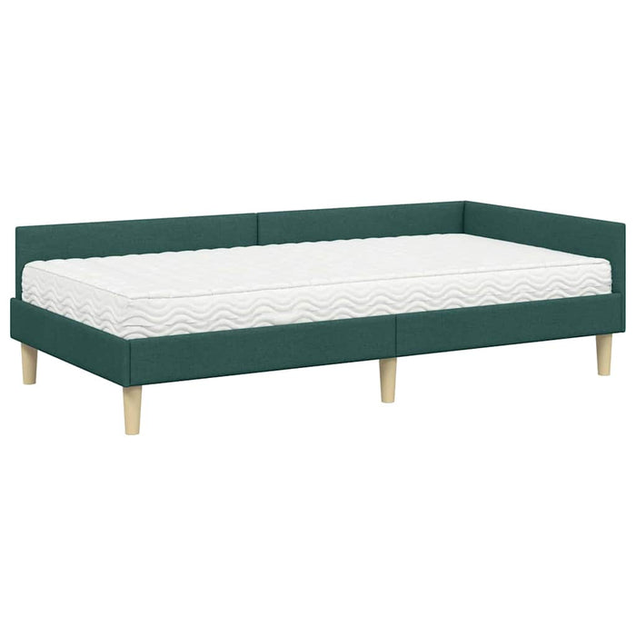 Cadru de pat colțar cu saltea cu saltea 2 pcs Verde țesătură - WALTI WALTI