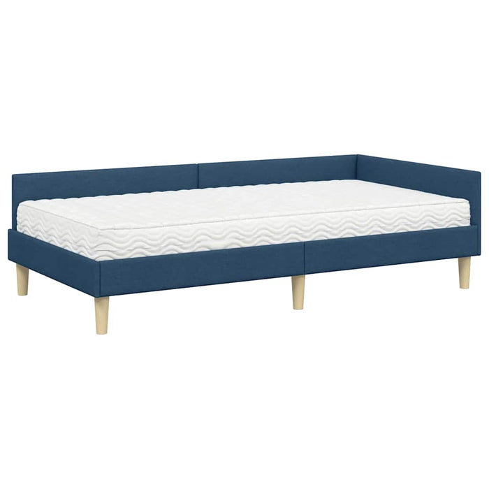 Cadru de pat colțar cu saltea cu saltea 2 pcs albastru țesătură - WALTI WALTI