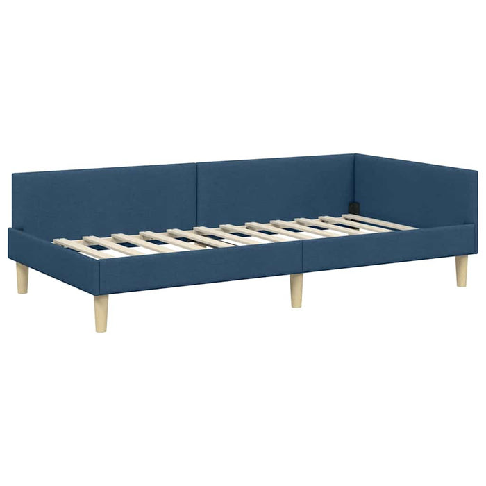 Cadru de pat colțar cu saltea cu saltea 2 pcs albastru țesătură - WALTI WALTI