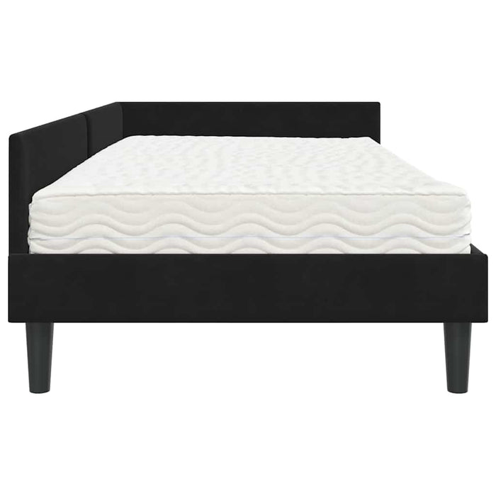 Cadru de pat colțar cu saltea Altele Manual 2 pcs Negru Catifea - WALTI WALTI