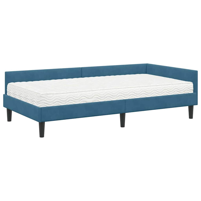Cadru de pat colțar cu saltea Altele 2 pcs albastru Catifea - WALTI WALTI