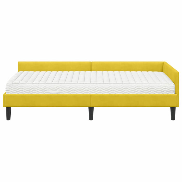 Cadru de pat colțar cu saltea Altele 2 pcs Galben Catifea - WALTI WALTI
