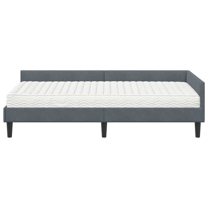 Cadru de pat colțar cu saltea Altele Manual 2 pcs Gri Catifea - WALTI WALTI