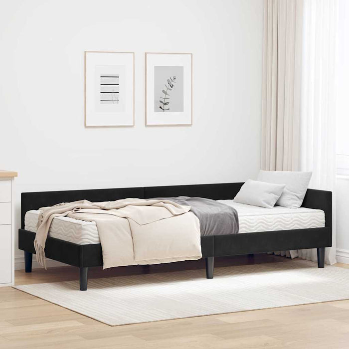 Cadru de pat colțar cu saltea Altele Manual 2 pcs Negru Catifea - WALTI WALTI