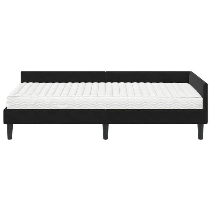 Cadru de pat colțar cu saltea Altele Manual 2 pcs Negru Catifea - WALTI WALTI