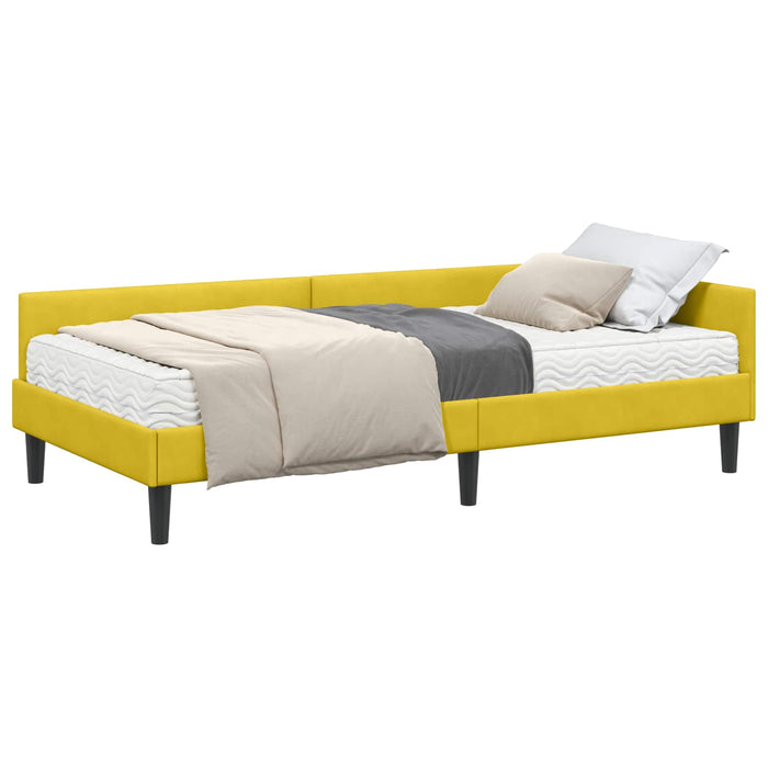 Cadru de pat colțar cu saltea Altele 2 pcs Galben Catifea - WALTI WALTI