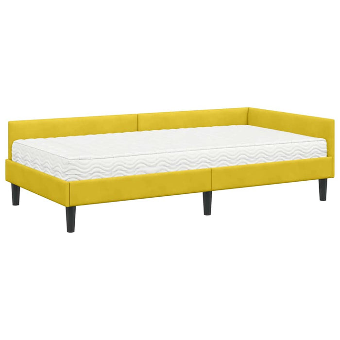 Cadru de pat colțar cu saltea Altele 2 pcs Galben Catifea - WALTI WALTI