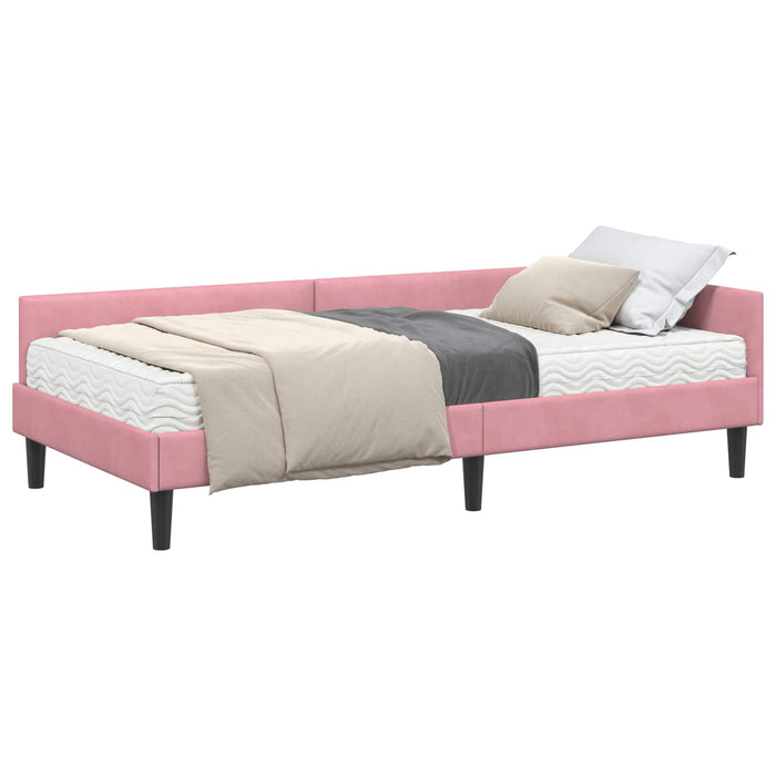 Cadru de pat colțar cu saltea Altele Manual 2 pcs Gri Catifea - WALTI WALTI