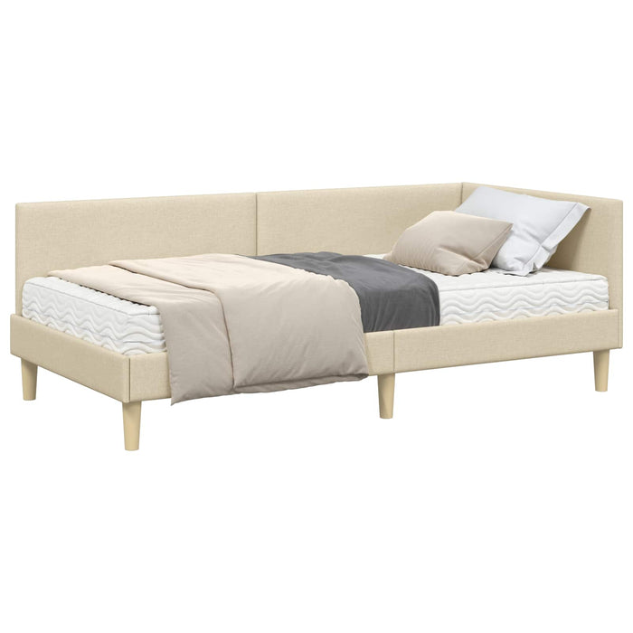 Cadru de pat colțar cu saltea Altele Manual 2 pcs Crem țesătură - WALTI WALTI