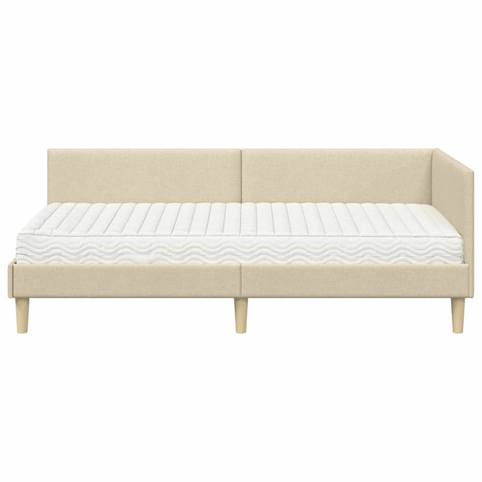 Cadru de pat colțar cu saltea Altele Manual 2 pcs Crem țesătură - WALTI WALTI