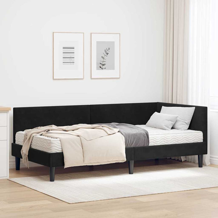 Cadru de pat colțar cu saltea Altele Manual 2 pcs Negru Catifea - WALTI WALTI