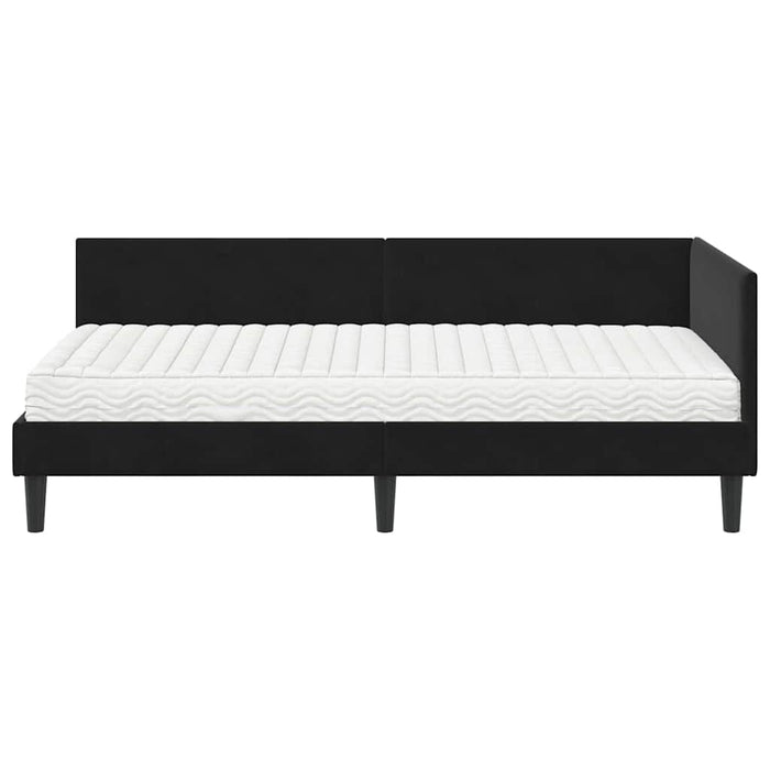 Cadru de pat colțar cu saltea Altele Manual 2 pcs Negru Catifea - WALTI WALTI