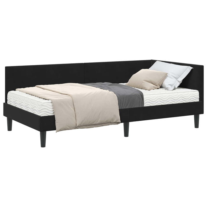 Cadru de pat colțar cu saltea Altele Manual 2 pcs Negru Catifea - WALTI WALTI