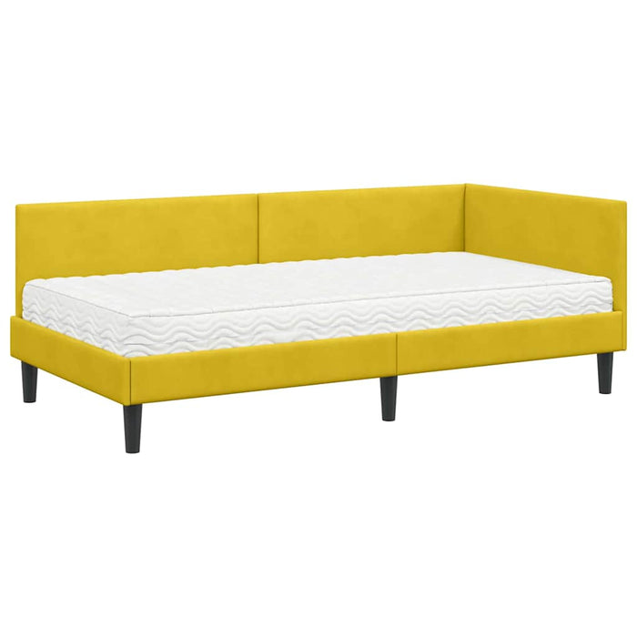 Cadru de pat colțar cu saltea Altele 2 pcs Galben Catifea - WALTI WALTI