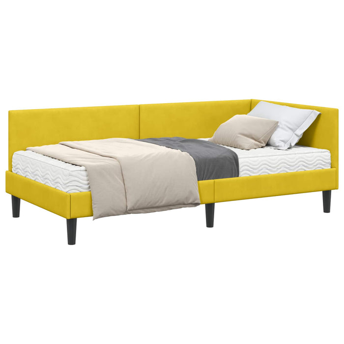 Cadru de pat colțar cu saltea Altele 2 pcs Galben Catifea - WALTI WALTI