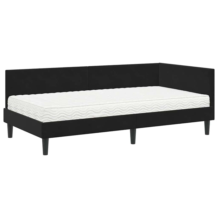 Cadru de pat colțar cu saltea Altele Manual 2 pcs Negru Catifea - WALTI WALTI