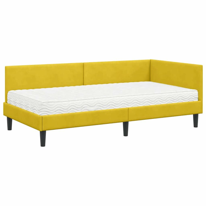 Cadru de pat colțar cu saltea Altele 2 pcs Galben Catifea - WALTI WALTI