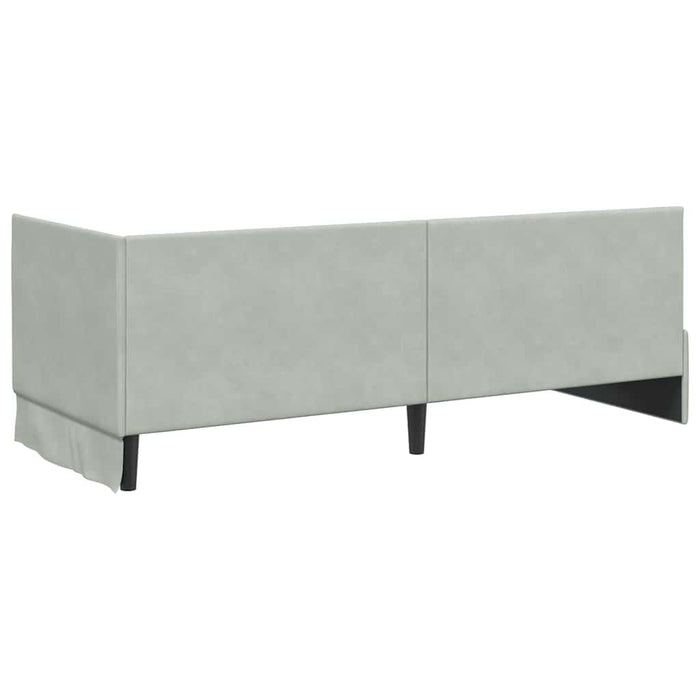 Cadru de pat colțar cu saltea 2 pcs Gri deschis Catifea - WALTI WALTI