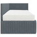 Cadru de pat colțar cu saltea cu headboard 2 pcs Gri Catifea - WALTI WALTI