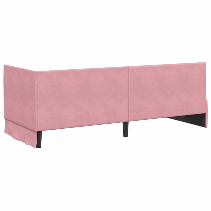 Cadru de pat colțar cu saltea cu headboard 2 pcs Gri Catifea - WALTI WALTI