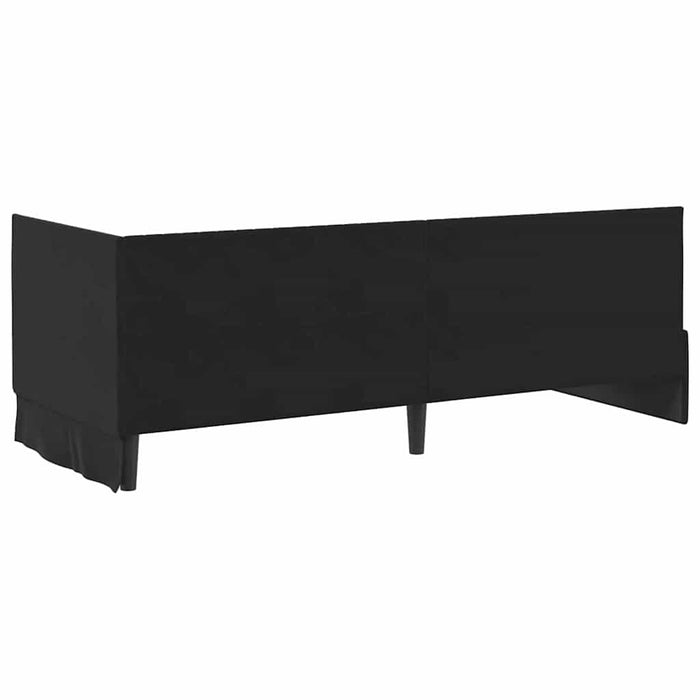 Cadru de pat colțar cu saltea cu headboard 2 pcs Negru Catifea - WALTI WALTI