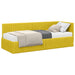Cadru de pat colțar cu saltea cu headboard 2 pcs Galben Catifea - WALTI WALTI