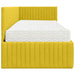 Cadru de pat colțar cu saltea cu headboard 2 pcs Galben Catifea - WALTI WALTI