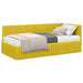 Cadru de pat colțar cu saltea cu headboard 2 pcs Galben Catifea - WALTI WALTI