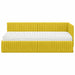 Cadru de pat colțar cu saltea cu headboard 2 pcs Galben Catifea - WALTI WALTI