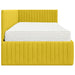 Cadru de pat colțar cu saltea cu headboard 2 pcs Galben Catifea - WALTI WALTI
