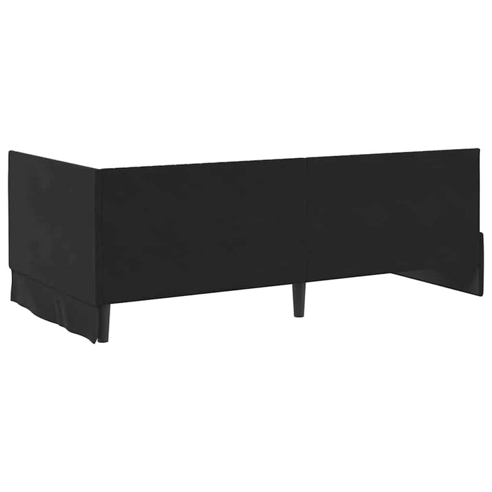 Cadru de pat colțar cu saltea cu headboard 2 pcs Negru Catifea - WALTI WALTI