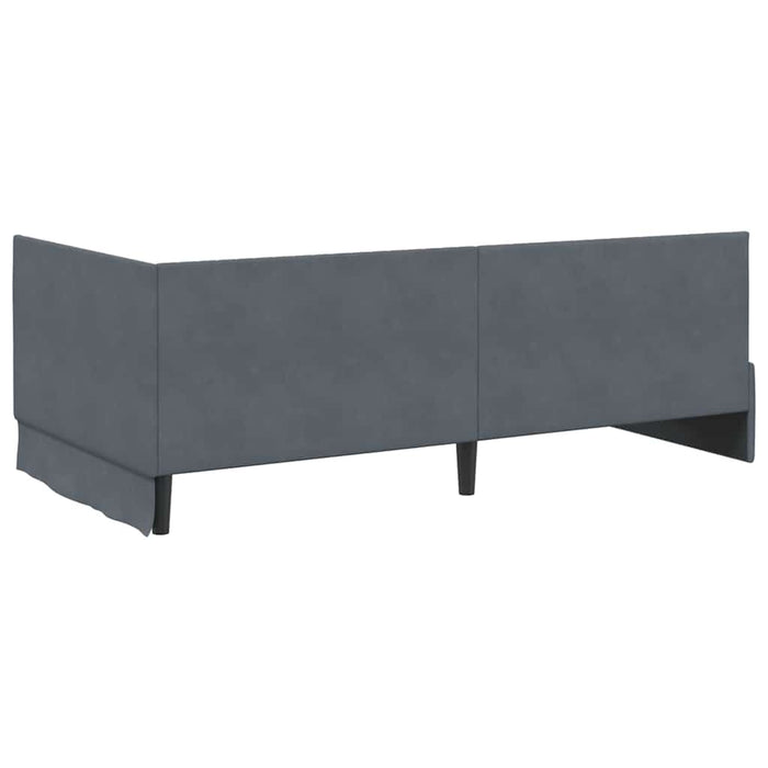 Cadru de pat colțar cu saltea cu headboard 2 pcs Gri Catifea - WALTI WALTI