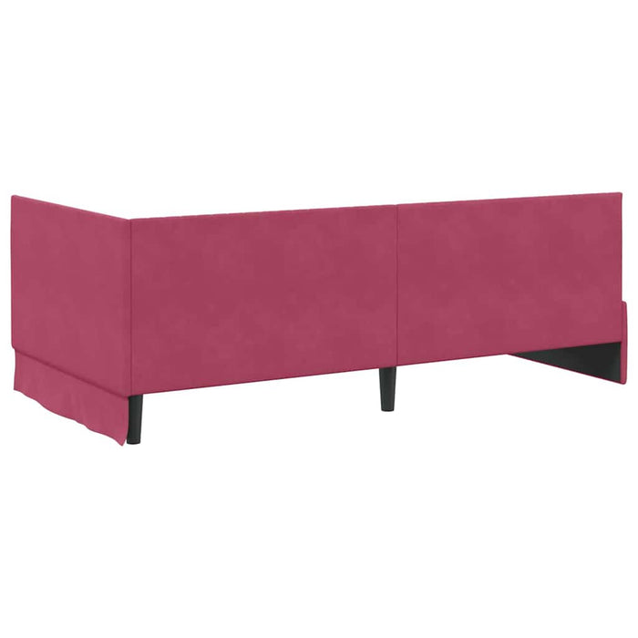 Cadru de pat colțar cu saltea cu headboard 2 pcs Verde Catifea - WALTI WALTI