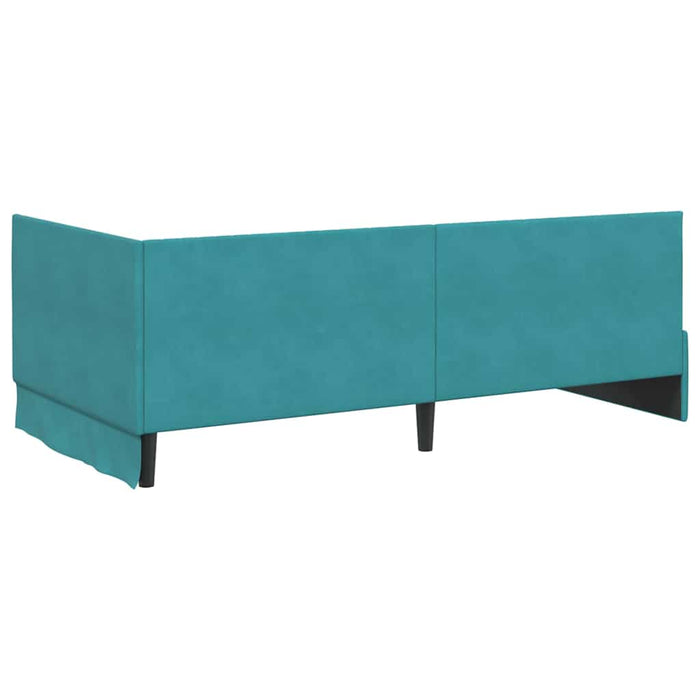Cadru de pat colțar cu saltea 2 pcs Turcoaz Catifea - WALTI WALTI