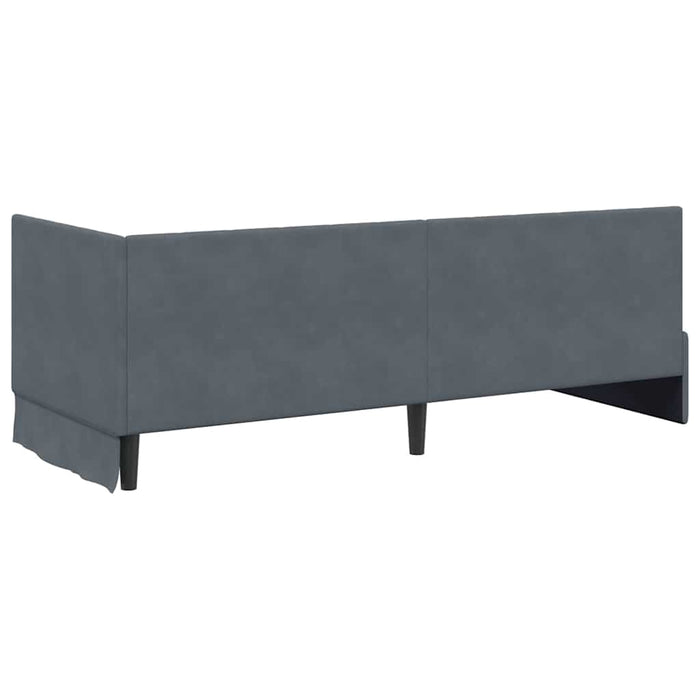 Cadru de pat colțar cu saltea Gri închis 80 x 200 cm Catifea - WALTI WALTI