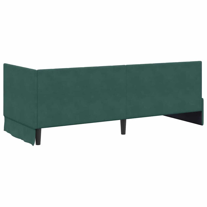 Cadru de pat colțar cu saltea cu headboard 2 pcs Verde Catifea - WALTI WALTI