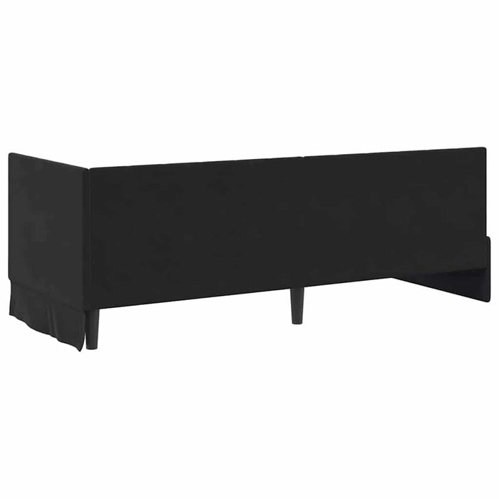 Cadru de pat colțar cu saltea Negru 80 x 200 cm Catifea - WALTI WALTI