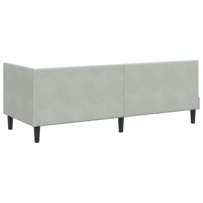 Cadru de pat colțar cu saltea Gri deschis 80 x 200 cm Catifea - WALTI WALTI