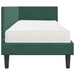 Cadru de pat colțar cu saltea cu headboard 2 pcs Verde Catifea - WALTI WALTI