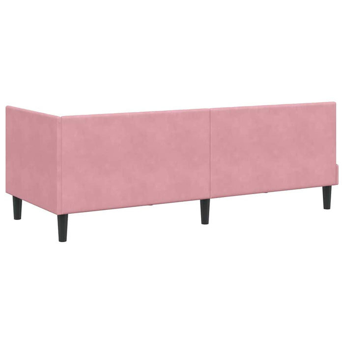 Cadru de pat colțar cu saltea cu headboard 2 pcs Gri Catifea - WALTI WALTI