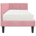 Cadru de pat colțar cu saltea cu headboard 2 pcs Gri Catifea - WALTI WALTI